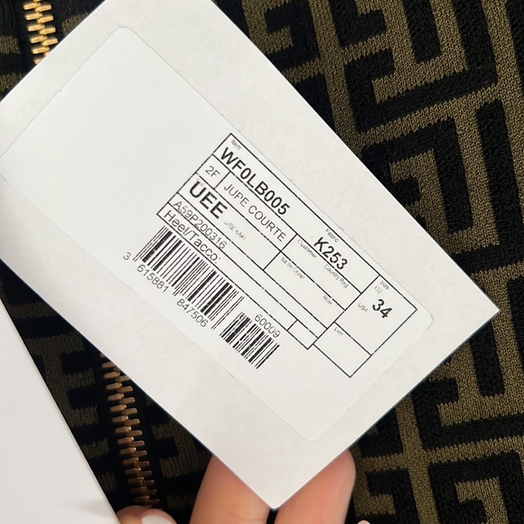 BALMAIN monogram knit skirt army green size 34 - Picture 4 of 5